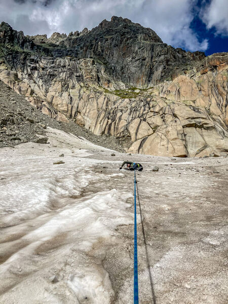 Crevasse rescue practice at the Furkapass