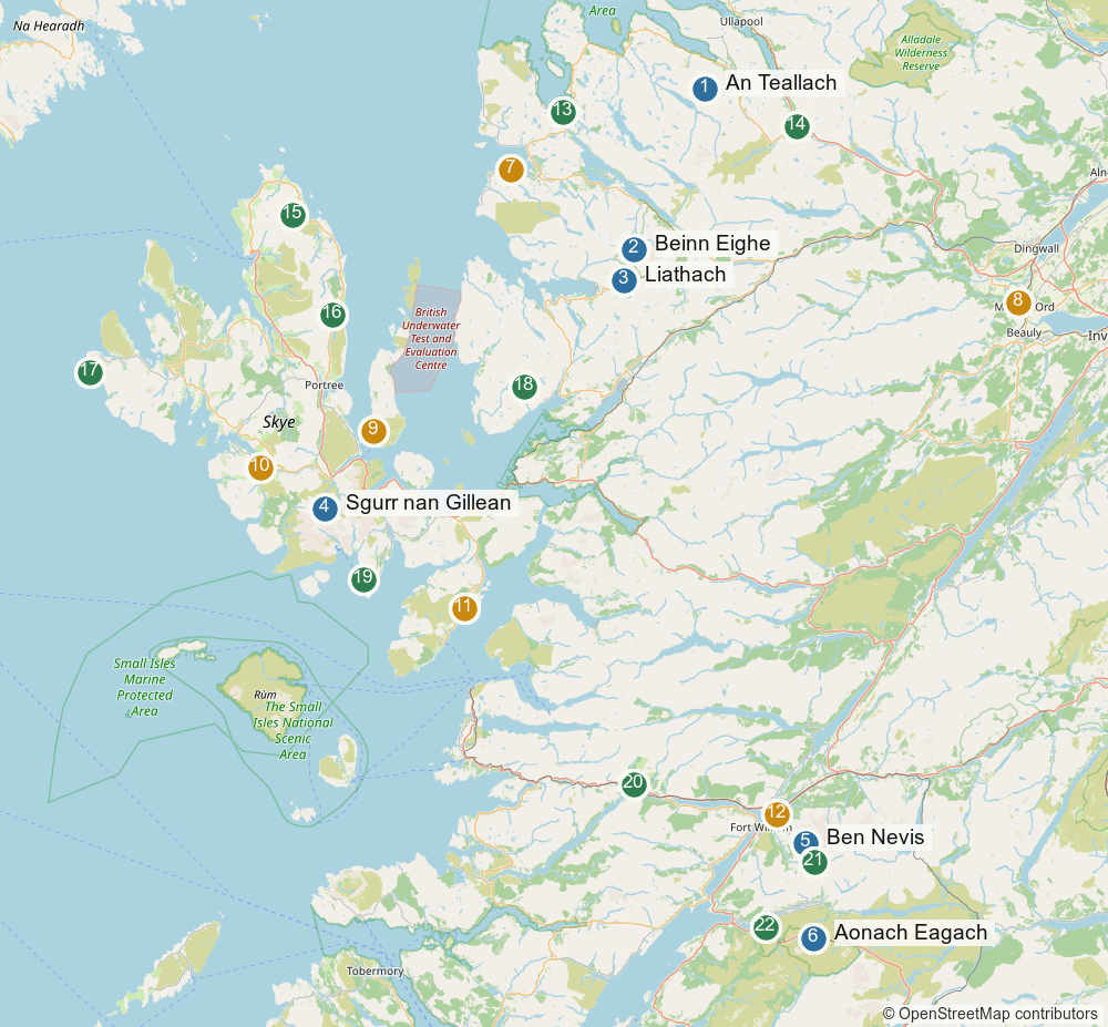 Map of the objectives